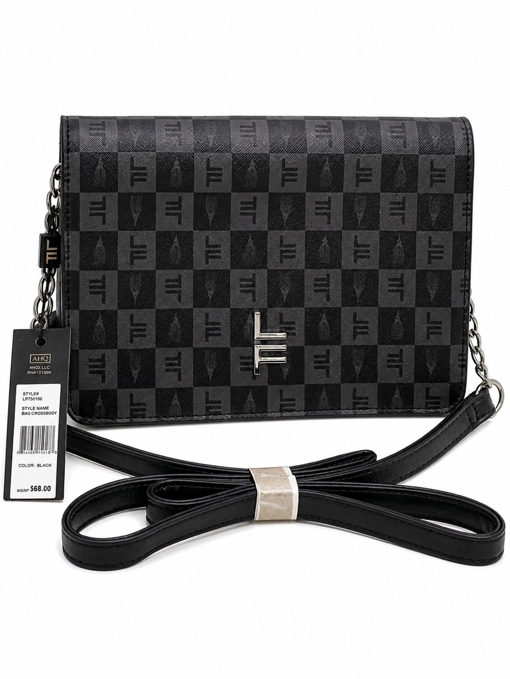 London Fog Collection Black Monogram Check Crossbody – NWT